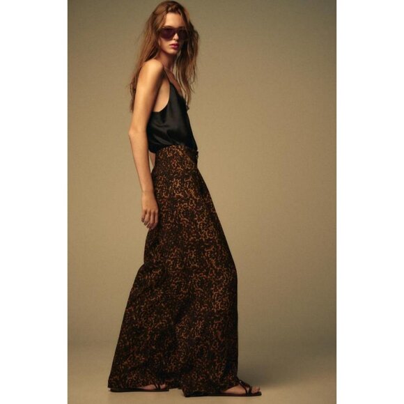 ZARA ANIMAL PRINT PALAZZO TROUSERS - Picture 2 of 9